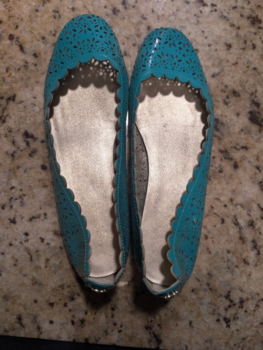 Coach Kelly Green Laser Cut Ballet Slippers Perforated Flats Sz 7